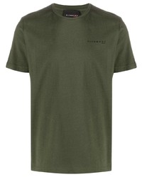 olivgrünes T-Shirt mit einem Rundhalsausschnitt von John Richmond