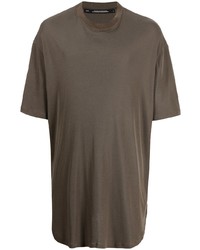 olivgrünes T-Shirt mit einem Rundhalsausschnitt von Julius