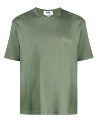 olivgrünes T-Shirt mit einem Rundhalsausschnitt von Junya Watanabe MAN