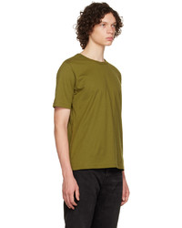 olivgrünes T-Shirt mit einem Rundhalsausschnitt von Séfr