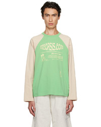 olivgrünes T-Shirt mit einem Rundhalsausschnitt von Kijun