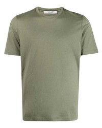 olivgrünes T-Shirt mit einem Rundhalsausschnitt von La Fileria For D'aniello