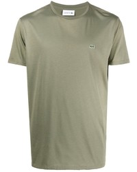 olivgrünes T-Shirt mit einem Rundhalsausschnitt von Lacoste