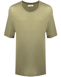 olivgrünes T-Shirt mit einem Rundhalsausschnitt von Laneus