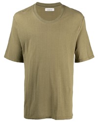 olivgrünes T-Shirt mit einem Rundhalsausschnitt von Laneus