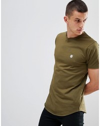 olivgrünes T-Shirt mit einem Rundhalsausschnitt von Le Breve
