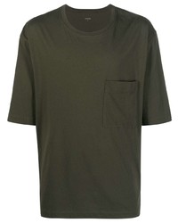 olivgrünes T-Shirt mit einem Rundhalsausschnitt von Lemaire