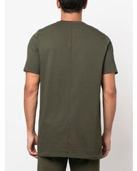 olivgrünes T-Shirt mit einem Rundhalsausschnitt von Rick Owens