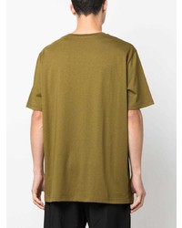 olivgrünes T-Shirt mit einem Rundhalsausschnitt von Balmain