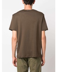 olivgrünes T-Shirt mit einem Rundhalsausschnitt von Herno