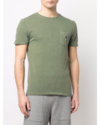 olivgrünes T-Shirt mit einem Rundhalsausschnitt von Polo Ralph Lauren