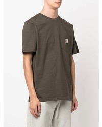 olivgrünes T-Shirt mit einem Rundhalsausschnitt von Carhartt WIP