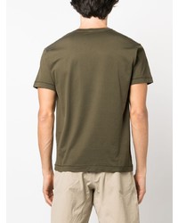 olivgrünes T-Shirt mit einem Rundhalsausschnitt von Stone Island