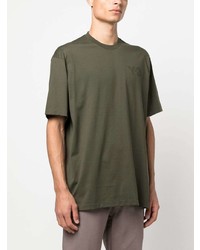 olivgrünes T-Shirt mit einem Rundhalsausschnitt von Y-3