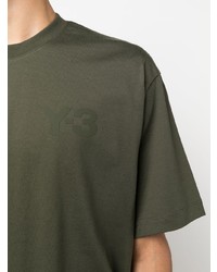 olivgrünes T-Shirt mit einem Rundhalsausschnitt von Y-3