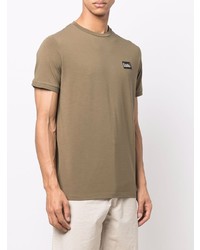 olivgrünes T-Shirt mit einem Rundhalsausschnitt von Karl Lagerfeld