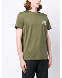 olivgrünes T-Shirt mit einem Rundhalsausschnitt von Moncler