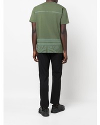 olivgrünes T-Shirt mit einem Rundhalsausschnitt von Stone Island