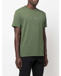 olivgrünes T-Shirt mit einem Rundhalsausschnitt von Stone Island