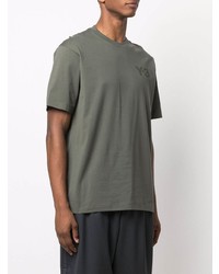 olivgrünes T-Shirt mit einem Rundhalsausschnitt von Y-3