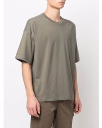 olivgrünes T-Shirt mit einem Rundhalsausschnitt von Z Zegna