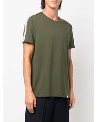 olivgrünes T-Shirt mit einem Rundhalsausschnitt von Calvin Klein