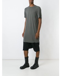 olivgrünes T-Shirt mit einem Rundhalsausschnitt von Rick Owens