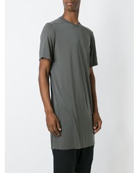 olivgrünes T-Shirt mit einem Rundhalsausschnitt von Rick Owens