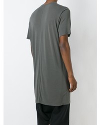 olivgrünes T-Shirt mit einem Rundhalsausschnitt von Rick Owens