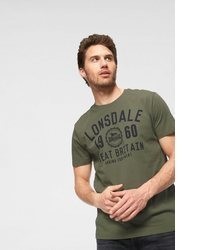 olivgrünes T-Shirt mit einem Rundhalsausschnitt von Lonsdale