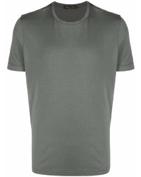 olivgrünes T-Shirt mit einem Rundhalsausschnitt von Loro Piana