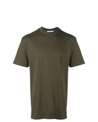 olivgrünes T-Shirt mit einem Rundhalsausschnitt von Low Brand