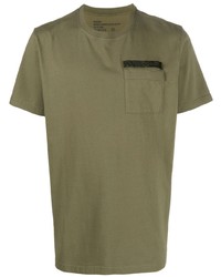 olivgrünes T-Shirt mit einem Rundhalsausschnitt von Maharishi