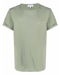 olivgrünes T-Shirt mit einem Rundhalsausschnitt von Maison Labiche