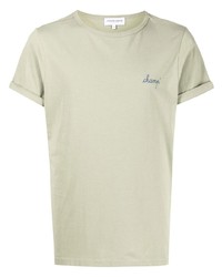 olivgrünes T-Shirt mit einem Rundhalsausschnitt von Maison Labiche