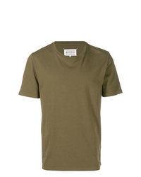 olivgrünes T-Shirt mit einem Rundhalsausschnitt von Maison Margiela