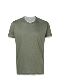 olivgrünes T-Shirt mit einem Rundhalsausschnitt von Majestic Filatures