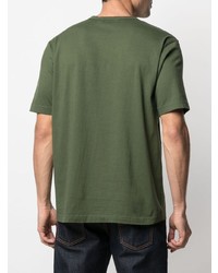 olivgrünes T-Shirt mit einem Rundhalsausschnitt von Junya Watanabe