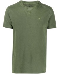 olivgrünes T-Shirt mit einem Rundhalsausschnitt von Manuel Ritz