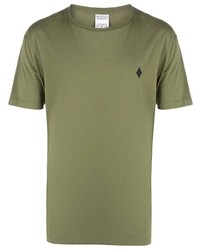 olivgrünes T-Shirt mit einem Rundhalsausschnitt von Marcelo Burlon County of Milan