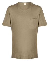 olivgrünes T-Shirt mit einem Rundhalsausschnitt von Massimo Alba