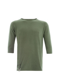 olivgrünes T-Shirt mit einem Rundhalsausschnitt von Matthew Miller