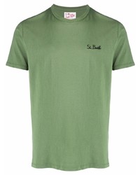 olivgrünes T-Shirt mit einem Rundhalsausschnitt von MC2 Saint Barth