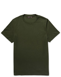 olivgrünes T-Shirt mit einem Rundhalsausschnitt von Michael Kors