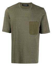 olivgrünes T-Shirt mit einem Rundhalsausschnitt von Neil Barrett