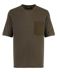 olivgrünes T-Shirt mit einem Rundhalsausschnitt von Neil Barrett