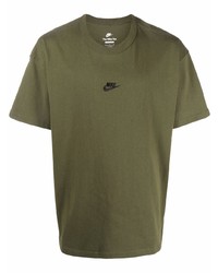 olivgrünes T-Shirt mit einem Rundhalsausschnitt von Nike