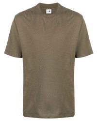 olivgrünes T-Shirt mit einem Rundhalsausschnitt von Nn07