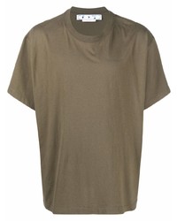 olivgrünes T-Shirt mit einem Rundhalsausschnitt von Off-White
