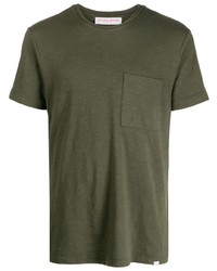 olivgrünes T-Shirt mit einem Rundhalsausschnitt von Orlebar Brown